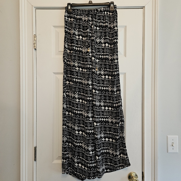 Miss Me Pants - Miss Me Wide Leg Black and White Pants Sz Sm